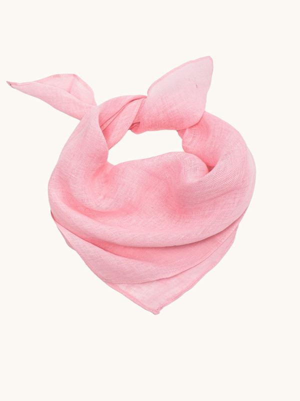 Lekka chusta lniana różowa 57cm x72cm