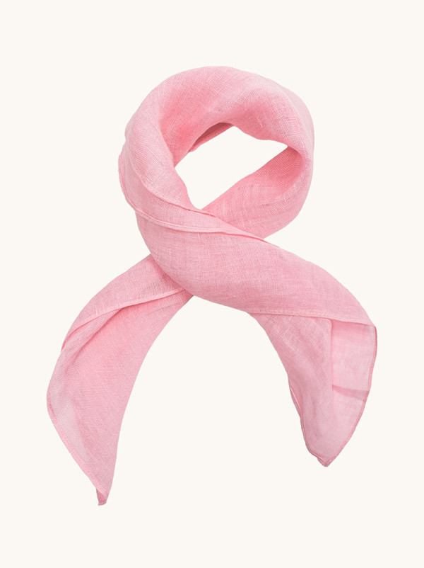 Lekka chusta lniana różowa 57cm x72cm