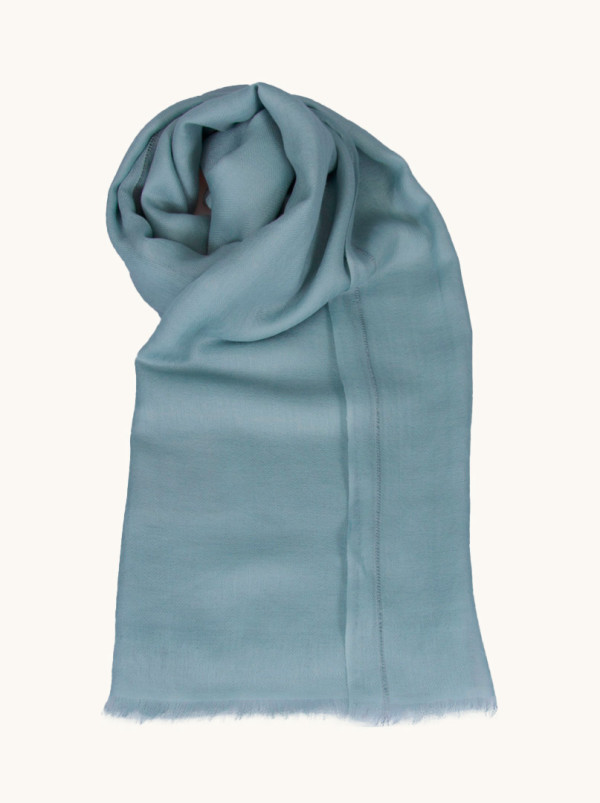 Ekskluzywny szal kaszmirowy w kolorze niebieskim 95 cm x 200 cm PREMIUM