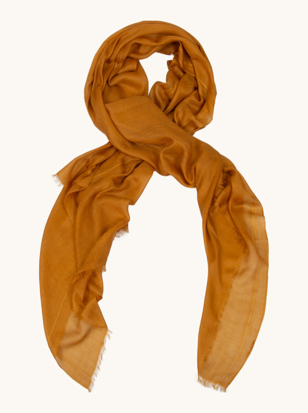 Exclusive orange cashmere scarf 95 cm x 200 cm PREMIUM