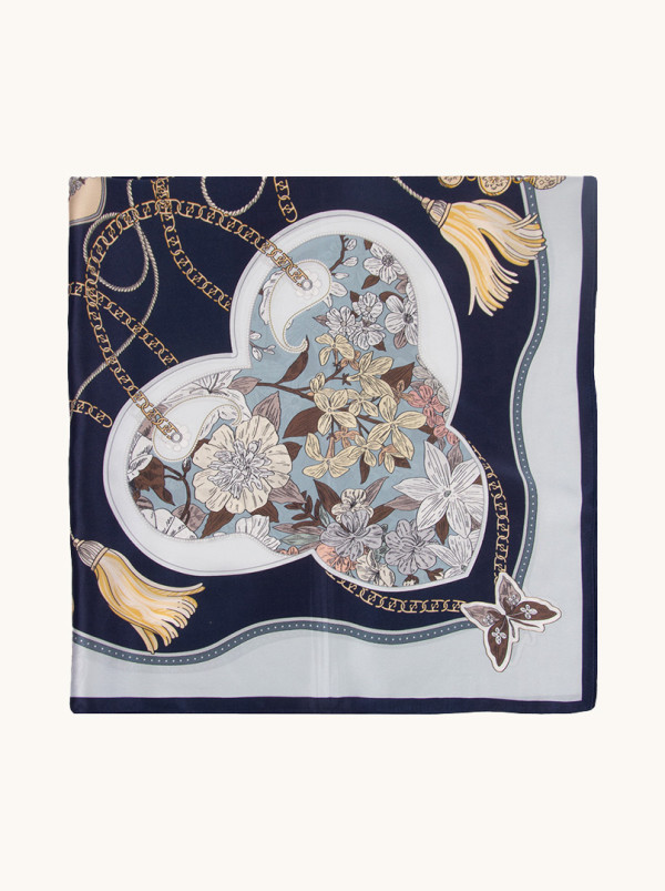 Apaszka jedwabna sekretny ogród 90x90 cm