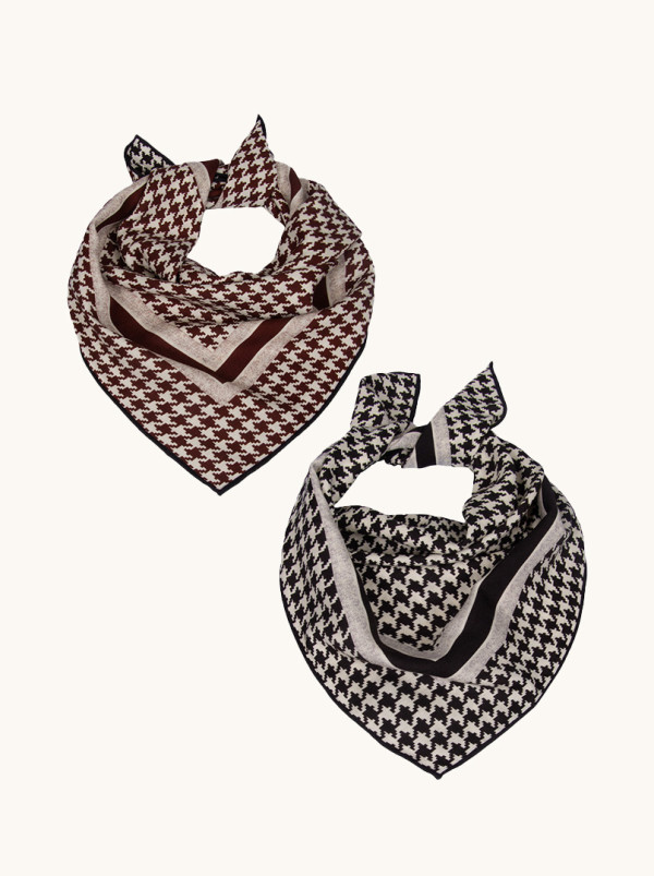 Apaszka dwustronna wełna  z jedwabiem klasyczna elegancja 65 cm x 65 cm PREMIUM 