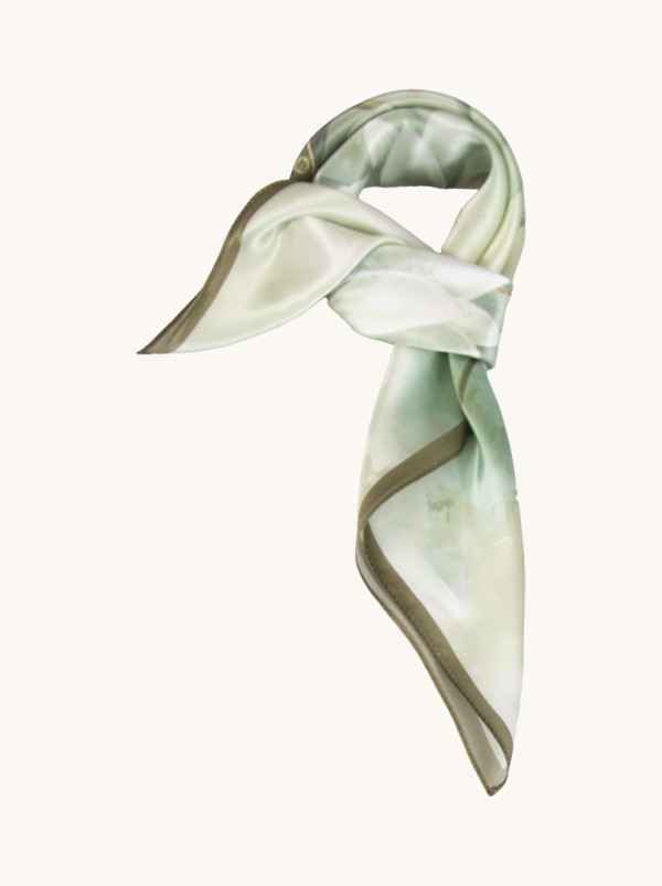 Jedwabna apaszka Szept Lotosu  68cm x 68cm