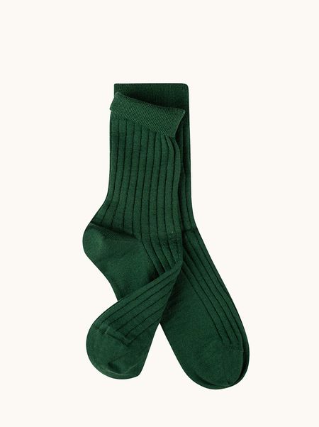 Skarpety z wełny merino zielone PREMIUM MERINO WOOL  ciepłe, w prążek