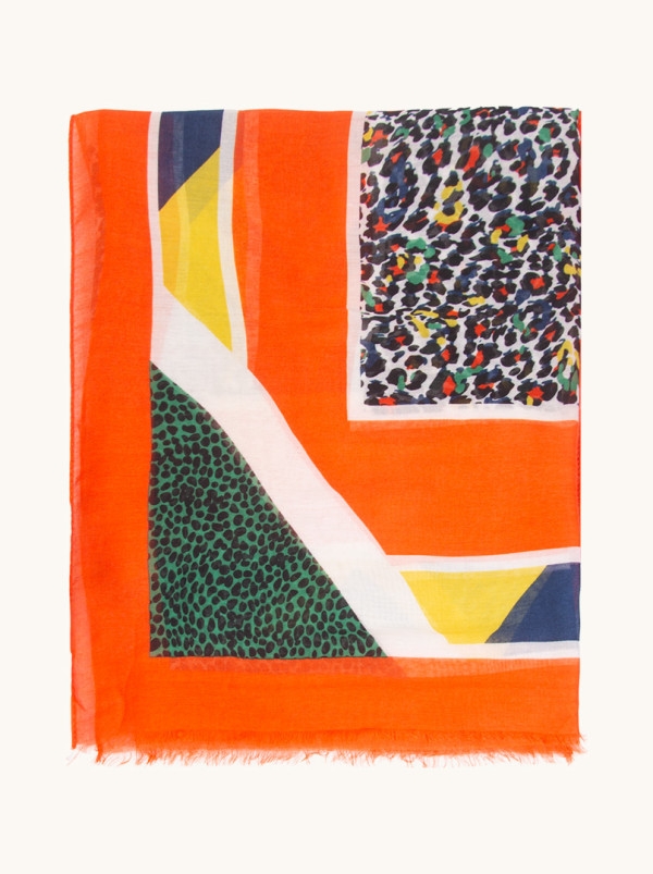 Barwny szal z artystycznym wzorem 90cm x 180cm