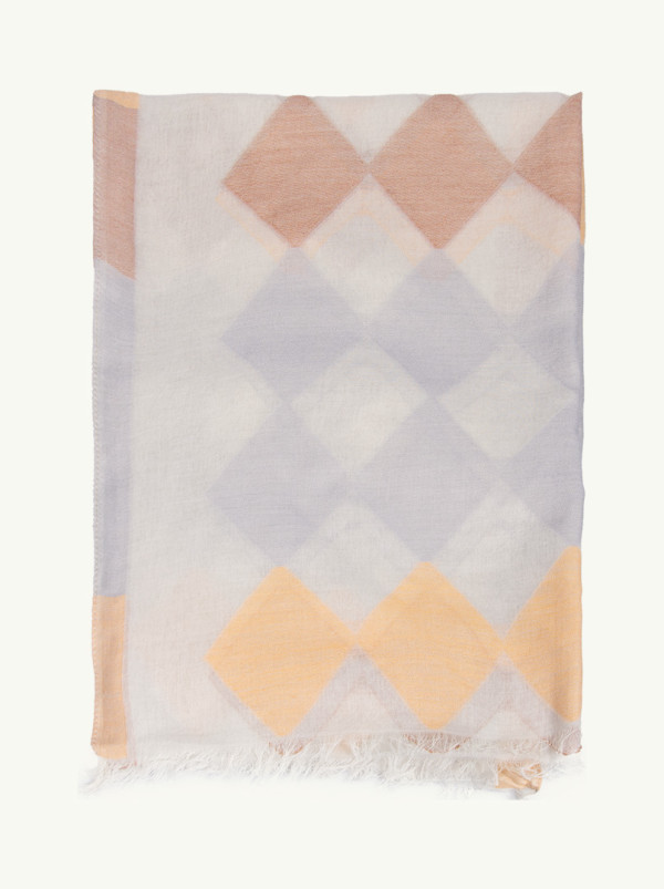 Rhombus pattern scarf made of modal 92 cm x 210 cm