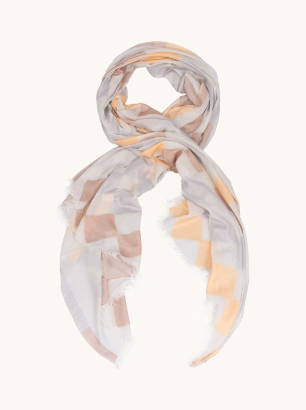 Rhombus pattern scarf made of modal 92 cm x 210 cm