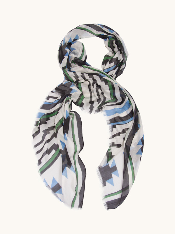 Thin scarf with geometric pattern 120 cm x 200 cm