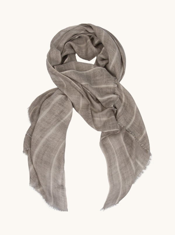 Wool striped scarf 90 cm x 200 cm
