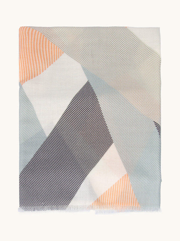 Scarf 100% wool geometric minimalism 95 cm x 210 cm