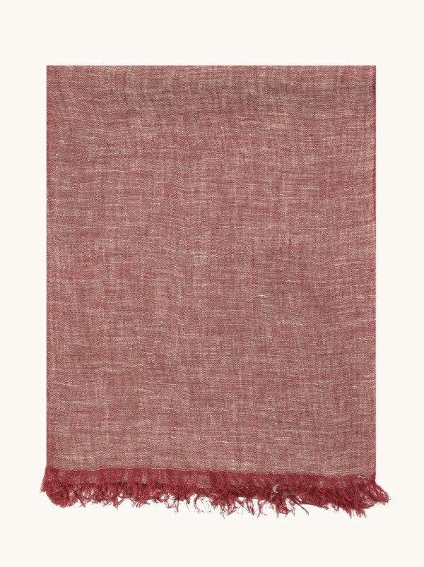 Szal lniany w kolorze zgaszonego różu  70cm x 180cm