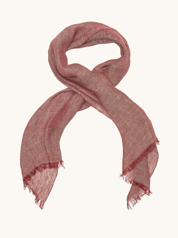 Szal lniany w kolorze zgaszonego różu  70cm x 180cm