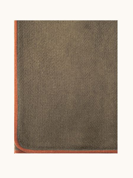 Szal kaszmir 100% oliwkowy z lamówką 70x180 cm PREMIUM