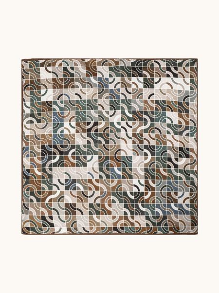 Apaszka jedwabna z geometrycznym wzorem 70x70 cm