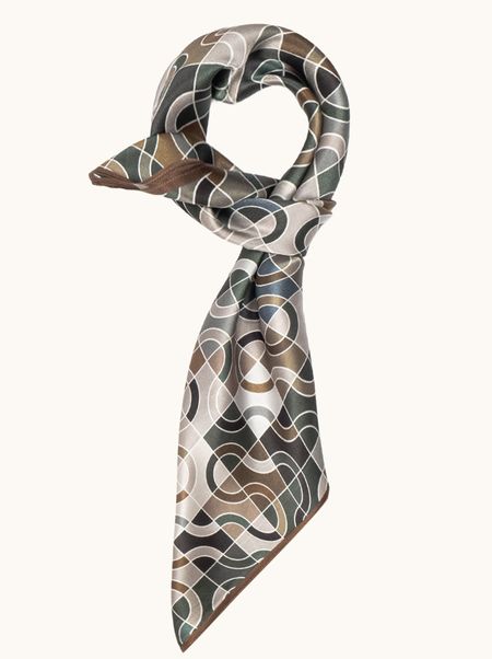 Apaszka jedwabna z geometrycznym wzorem 70x70 cm