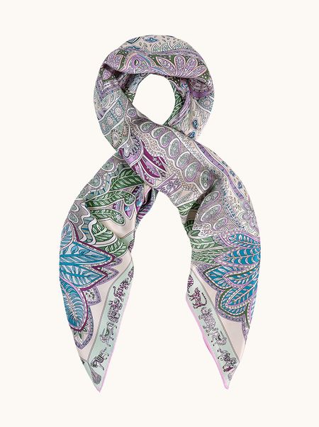 Dwustronna chusta jedwabna NINFEA 110x110 cm PREMIUM 