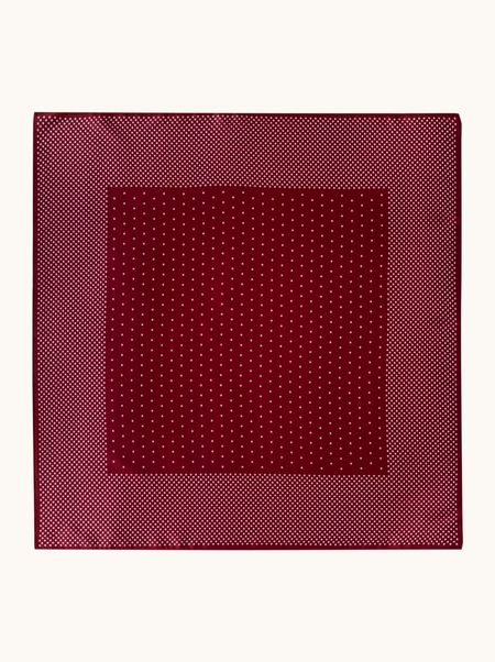 Apaszka jedwabna bordowa w groszki 70x70 cm