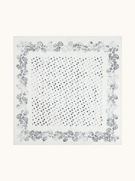 Apaszka bawełniana biała w grochy 65x65 cm