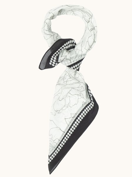 CAMILLA Cotton and Silk Scarf, 70x70 cm
