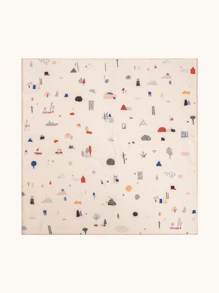GAIA Wool and Silk Scarf, 65x65 cm