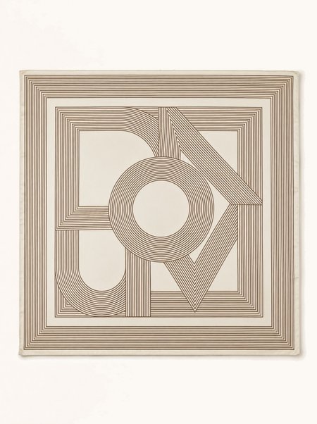 Apaszka jedwabna kremowa w geometryczny wzór 70x70 cm