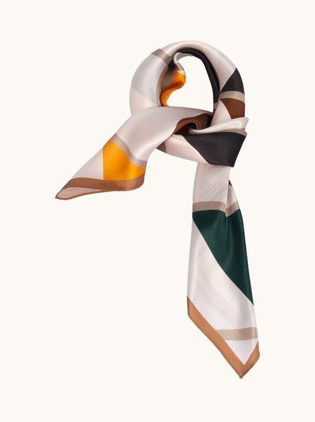 Silk scarf with a geometric pattern, 70x70 cm