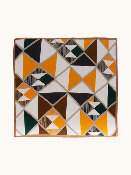 Silk scarf with a geometric pattern, 70x70 cm