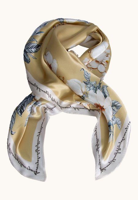 Silk equestrian-style scarf, 90x90 cm
