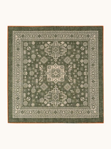 Green wool and silk scarf, 65x65 cm