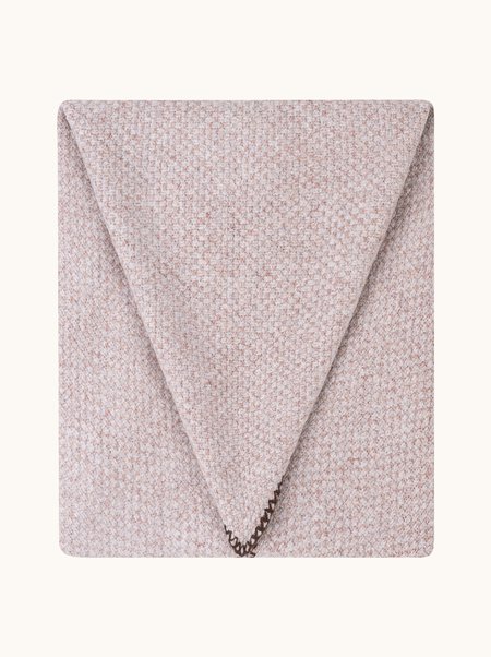 Triangular Shawl with Wool Powder Pink 115x190 cm