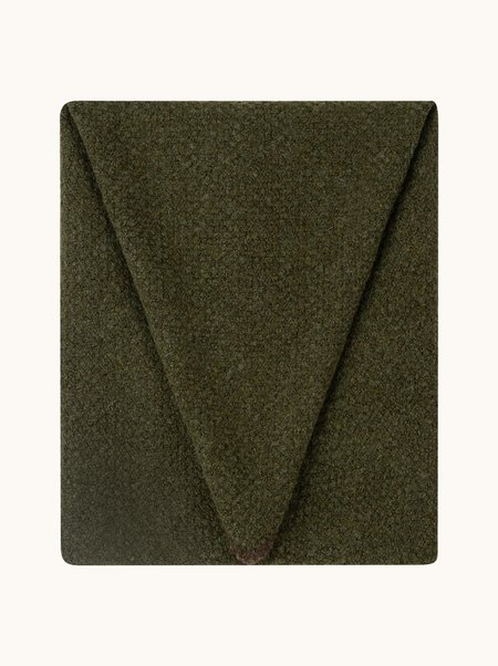 Khaki Wool Triangle Shawl 115x190 cm