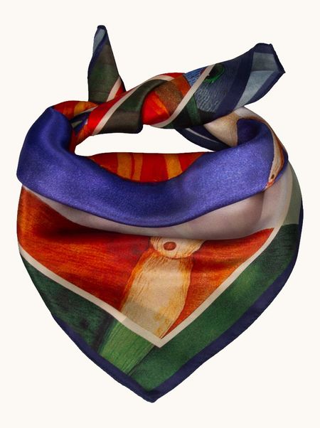 Apaszka jedwabna z artystycznym motywem 53x53cm 