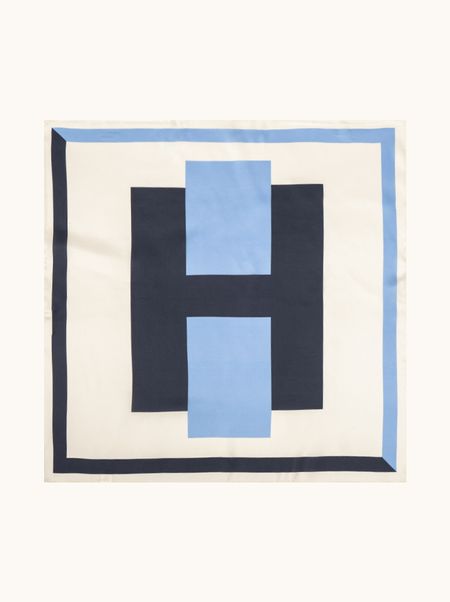 Apaszka jedwabna w geometryczny wzór 53x53 cm