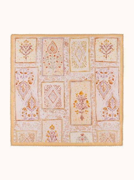 ALESSIA Silk Scarf with Lace Trim, 53x53 cm