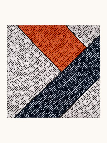 Apaszka jedwabna w geometryczny wzór 53x53 cm