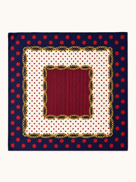 Apaszka jedwabna w grochy 53x53 cm