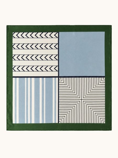 Silk scarf with a geometric pattern, 53x53 cm