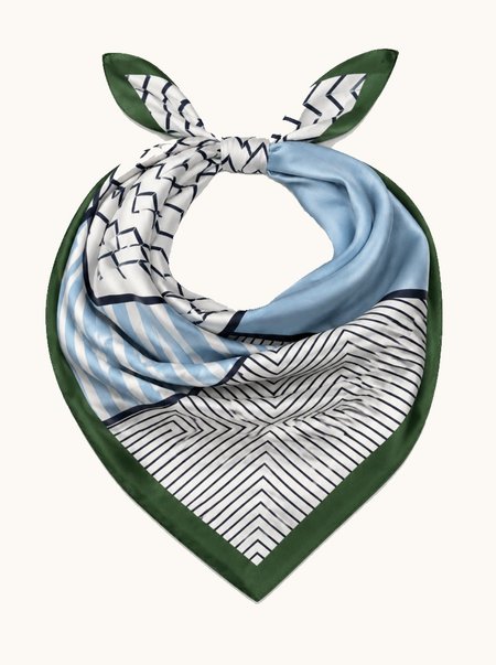 Silk scarf with a geometric pattern, 53x53 cm