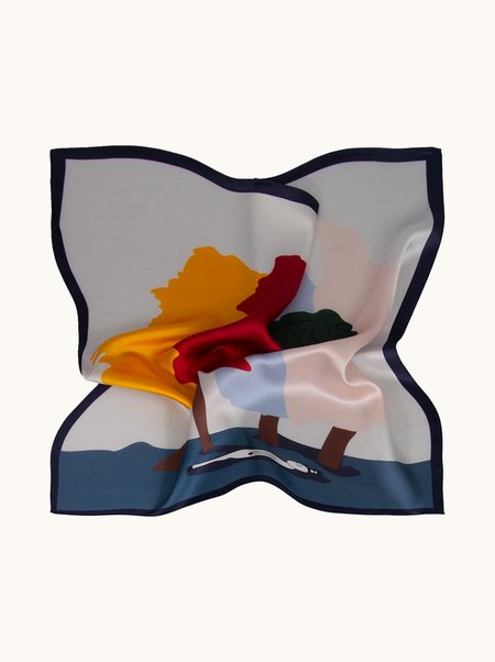Silk scarf with an abstract pattern, 53x53 cm