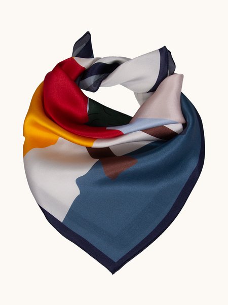 Silk scarf with an abstract pattern, 53x53 cm