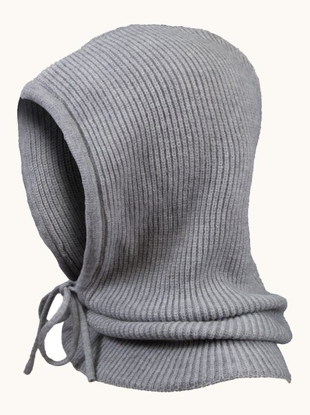 Gray viscose hoodie with drawstring