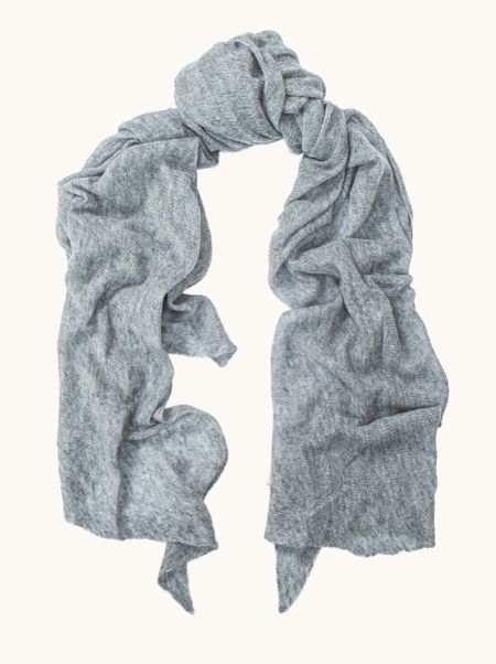 Kaszmirowy szal z dżetami w kolorze szarym 75x200 cm PREMIUM