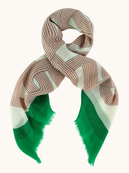 Chusta 100% wełna w geometryczne wzory 100x100 cm