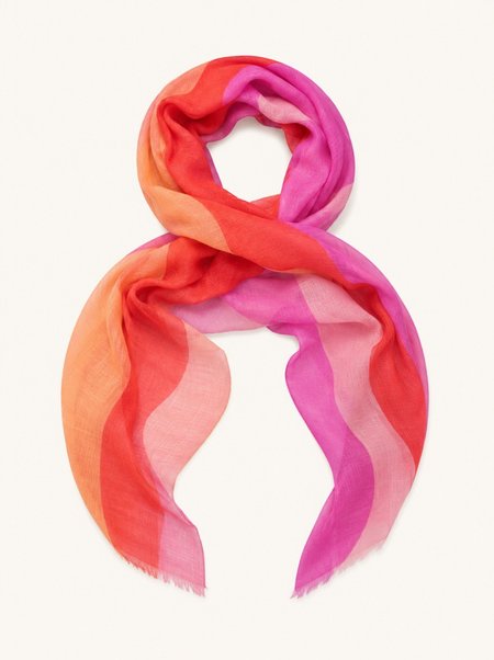 100% Viscose Multicolored Scarf with Fringes, 80x180 cm