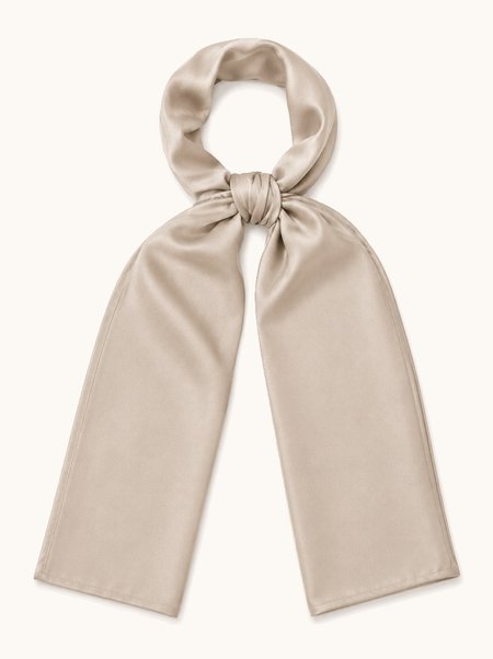 Plain Beige Silk Scarf, 16x145 cm