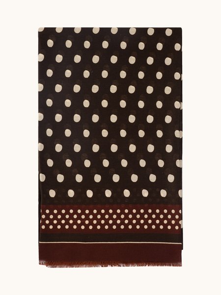 Szal 100% wiskoza brązowy w grochy 90x180 cm 
