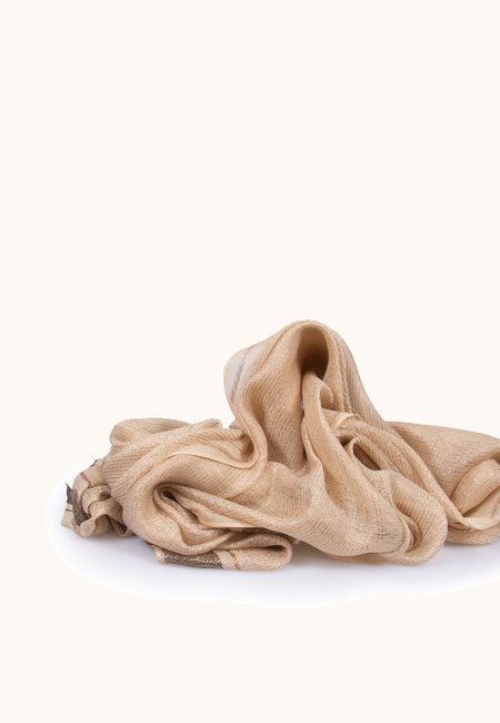 Beige formal scarf with decorative trim