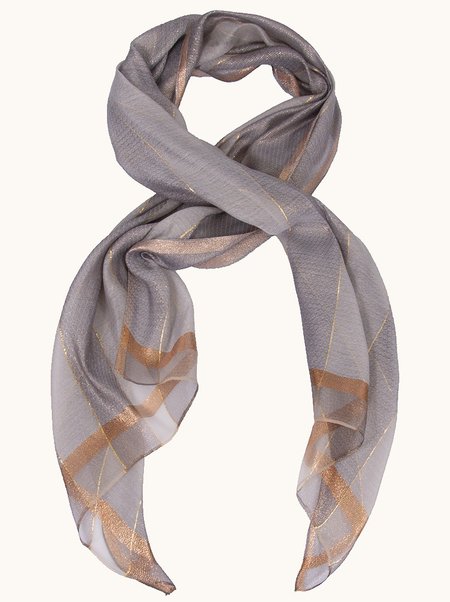 Beige formal scarf with decorative trim