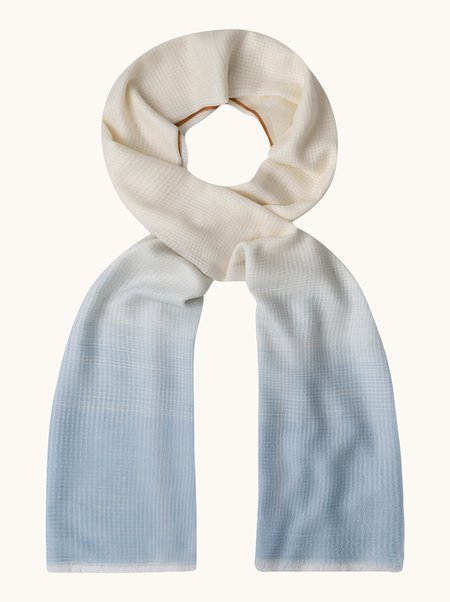 Olive-green wool scarf with trim, 95x200 cm