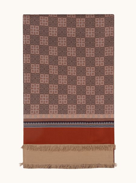 Męski szal jedwabny we wzór geometryczny 25×155 cm ekskluzywny dodatek do płaszcza
